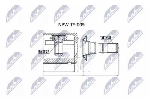 NTY NTY NPW-TY-009 Front Right Inner NTY Cv Joint & Boot Kit 