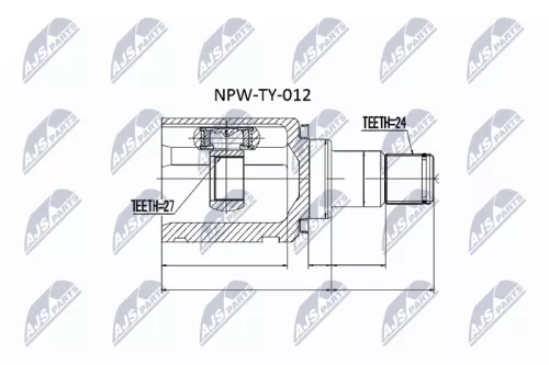 NTY NTY NPW-TY-012 Inner Front Left NTY Cv Joint & Boot Kit 