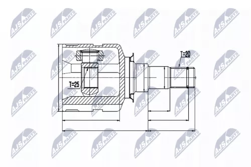 NTY NTY NPW-TY-013 Front Right Inner NTY Cv Joint & Boot Kit 
