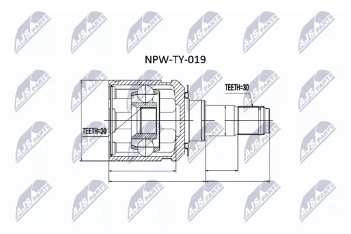 Inner Front NTY Cv Joint & Boot Kit