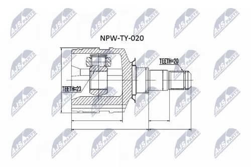 Front Right Inner Front NTY Cv Joint & Boot Kit