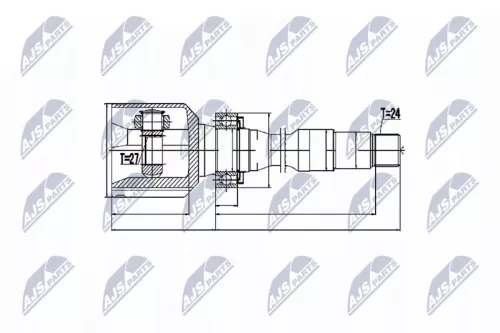 NTY NTY NPW-TY-029 Front Left Inner NTY Cv Joint & Boot Kit 