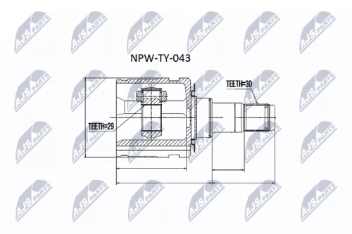 Front Left Outer NTY Cv Joint & Boot Kit