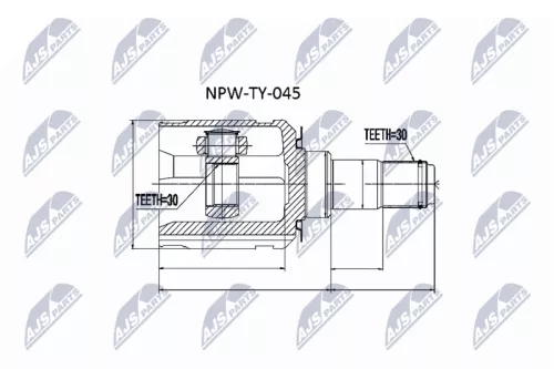 NTY NTY (NPW-TY-045) Front Left Rear Left Rear Right NTY Cv Joint & Boot Kit 