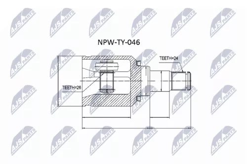 Front Left NTY Cv Joint & Boot Kit