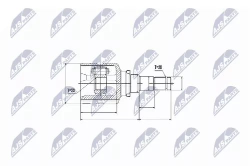Front Inner NTY Cv Joint & Boot Kit