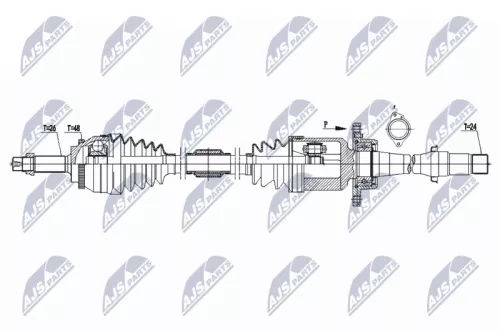 NTY NTY NPW-TY-075 NTY NPW-TY-075 Drive Shaft 