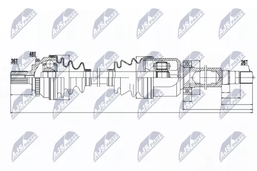 NTY NTY NPW-VV-011 NTY NPW-VV-011 Drive Shaft 