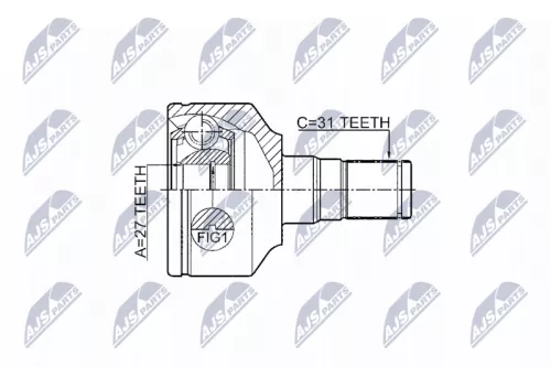 Front Left Inner NTY Cv Joint & Boot Kit