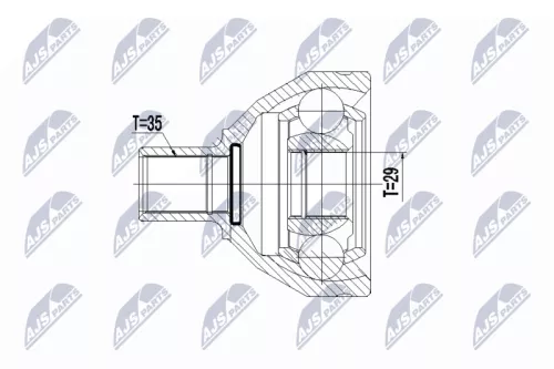 NTY NTY NPW-VV-073 Front Left NTY Cv Joint & Boot Kit 