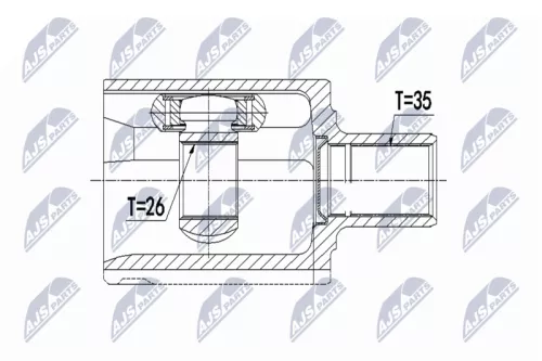 NTY NTY (NPW-VV-080) Joint Kit, drive shaft 
