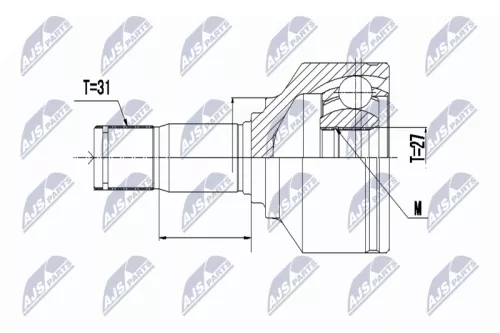 Front Left NTY Cv Joint & Boot Kit