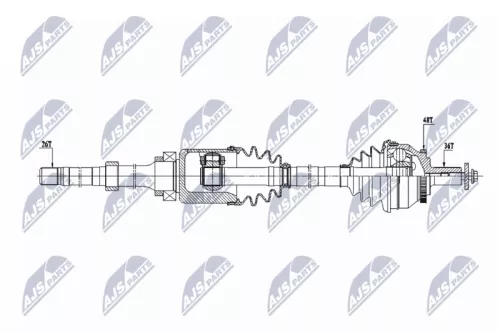 NTY NTY (NPW-VV-129) Front Right NTY Drive Shaft 