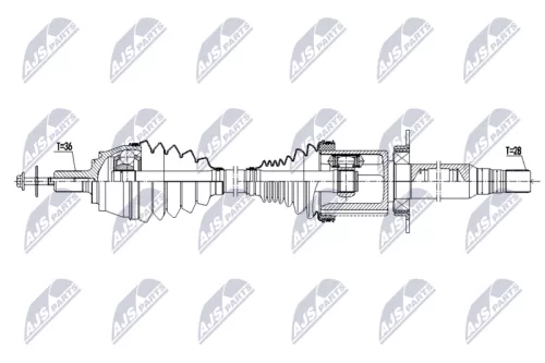 NTY NTY NPW-VV-167 NTY NPW-VV-167 Drive Shaft 