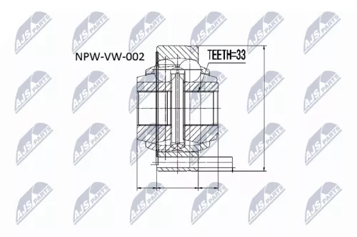 NTY NTY (NPW-VW-002) Front Left Front Right Inner Rear Left Rear Right NTY Cv Joint & Boot Kit 