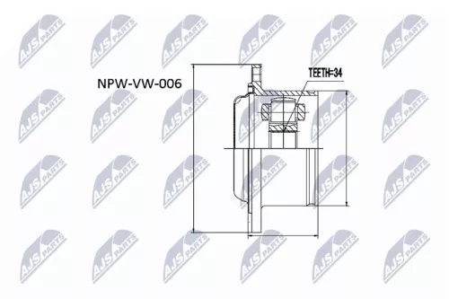 NTY NTY NPW-VW-006 Front Right Front Left NTY Cv Joint & Boot Kit 