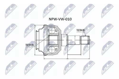 Front Left NTY Cv Joint & Boot Kit