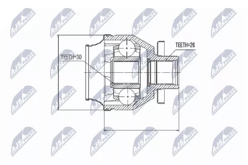 NTY NTY NPW-VW-014 Front Left NTY Cv Joint & Boot Kit 