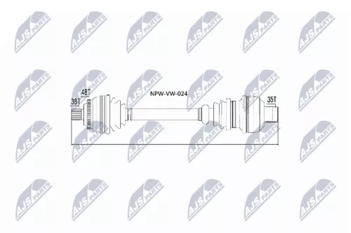 NTY NTY NPW-VW-024 NTY NPW-VW-024 Drive Shaft 
