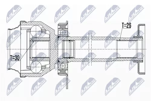 Front Right NTY Cv Joint & Boot Kit