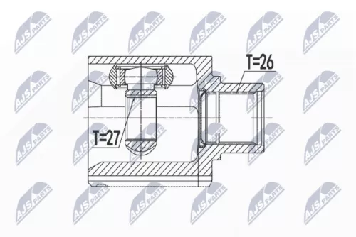 right NTY Cv Joint & Boot Kit