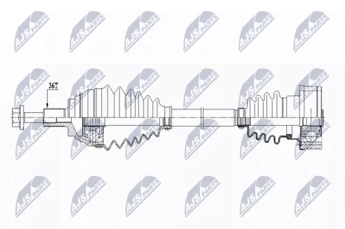 NTY NPW-VW-151 Drive Shaft