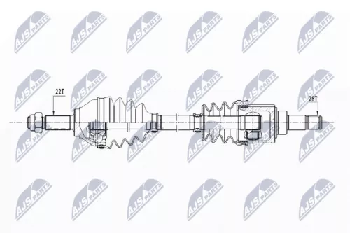 NTY NTY NPW-VW-153 NTY NPW-VW-153 Drive Shaft 