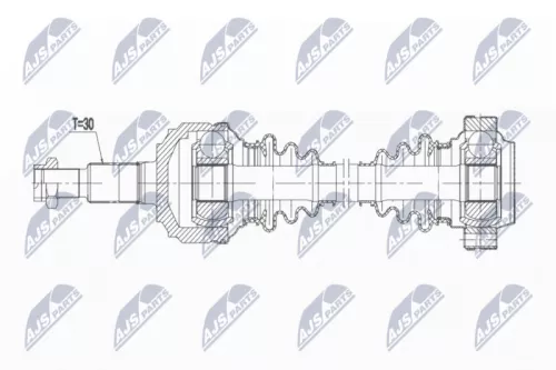 NTY NTY NPW-VW-186 NTY NPW-VW-186 Drive Shaft 