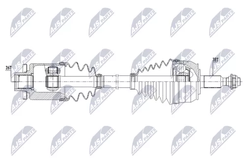 NTY NTY NPW-VW-208 NTY NPW-VW-208 Drive Shaft 