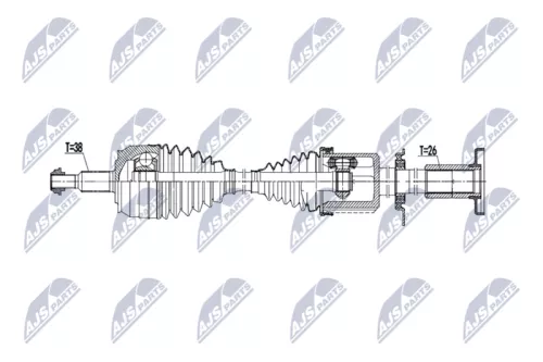 NTY NTY NPW-VW-223 NTY NPW-VW-223 Drive Shaft 