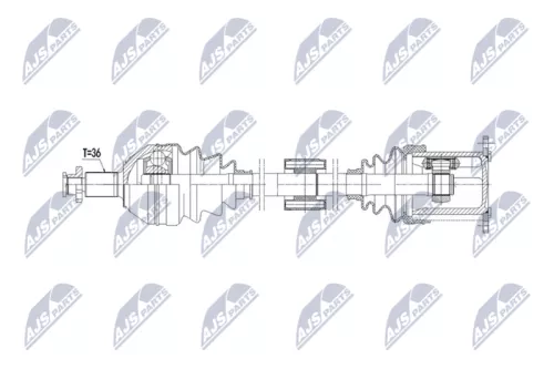 NTY NTY NPW-VW-225 NTY NPW-VW-225 Drive Shaft 