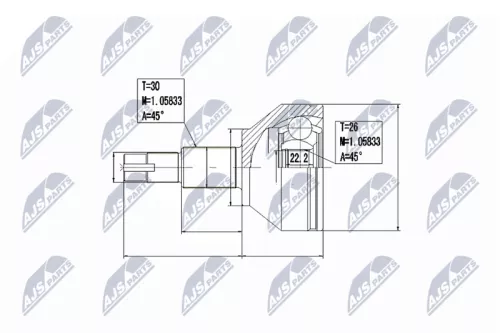 Front Right Front Left NTY Cv Joint & Boot Kit