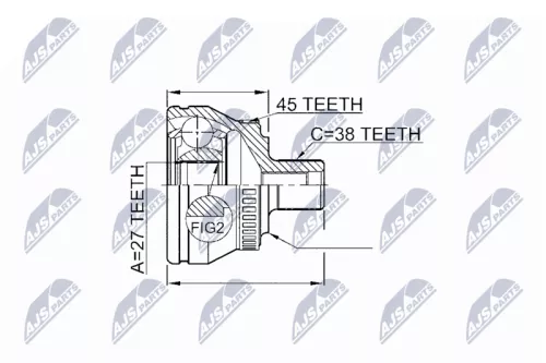 NTY NTY NPZ-AU-047 Front Left Front Right NTY Cv Joint & Boot Kit 