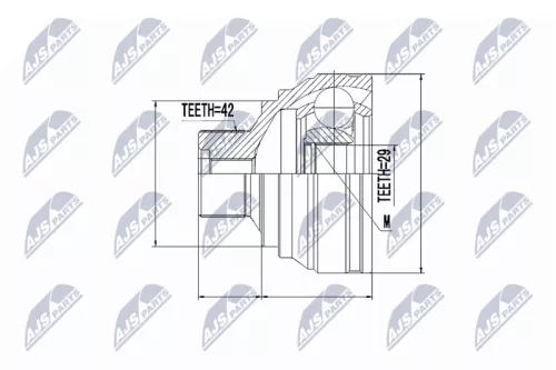 NTY NTY NPZ-AU-053 Front Left Front Right NTY Cv Joint & Boot Kit 