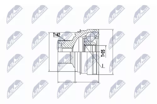 NTY NTY NPZ-AU-055 Outer Front Left Front Right NTY Cv Joint & Boot Kit 