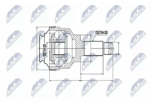 NTY NTY NPZ-BM-002 Outer Rear NTY Cv Joint & Boot Kit 