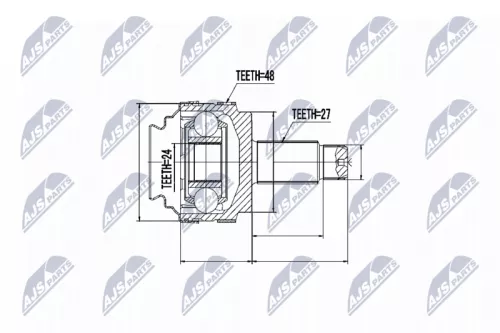 NTY NTY NPZ-BM-007 Outer Rear NTY Cv Joint & Boot Kit 