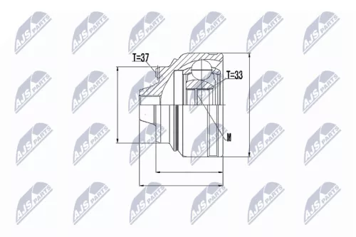 NTY NTY NPZ-BM-008 Front Left Front Right NTY Cv Joint & Boot Kit 