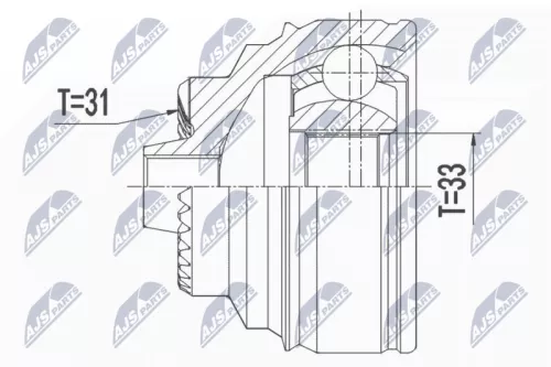 NTY NTY NPZ-BM-021 Front Left Front Right NTY Cv Joint & Boot Kit 