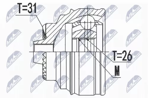 NTY NTY NPZ-BM-022 Front Left Front Right NTY Cv Joint & Boot Kit 