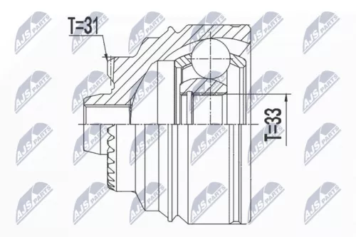 NTY NTY NPZ-BM-025 Front Right Front Left NTY Cv Joint & Boot Kit 