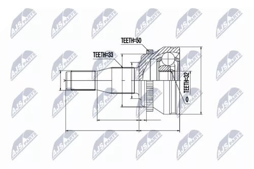 NTY NTY NPZ-CH-004 Front Right Front Left NTY Cv Joint & Boot Kit 
