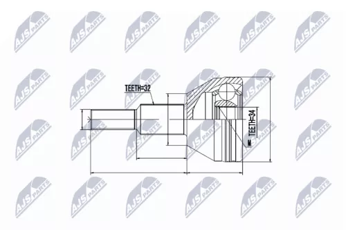 Outer NTY Cv Joint & Boot Kit