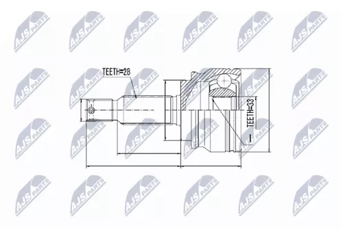 Front Outer NTY Cv Joint & Boot Kit