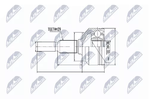 NTY NTY NPZ-CH-012 Outer NTY Cv Joint & Boot Kit 