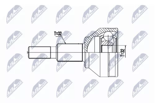 NTY NTY NPZ-CH-029 Front Left Front Right Rear Left Rear Right NTY Cv Joint & Boot Kit 