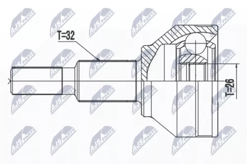 NTY NTY NPZ-CH-031 Front Outer NTY Cv Joint & Boot Kit 