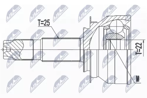 NTY NTY NPZ-CH-040 Front Outer NTY Cv Joint & Boot Kit 