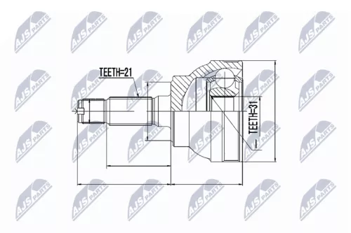 NTY NTY NPZ-CT-017 Front Right Front Left NTY Cv Joint & Boot Kit 