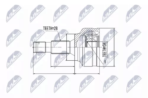 NTY NTY NPZ-CT-019 Outer NTY Cv Joint & Boot Kit 